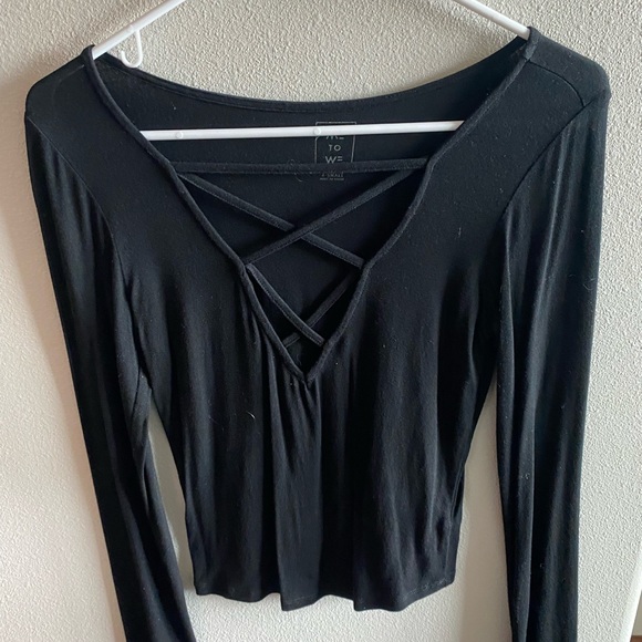 Black long sleeve PacSun top XS - Picture 1 of 3